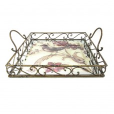 BANDEJA DE FERRO VAZADO COM ESPELHO 